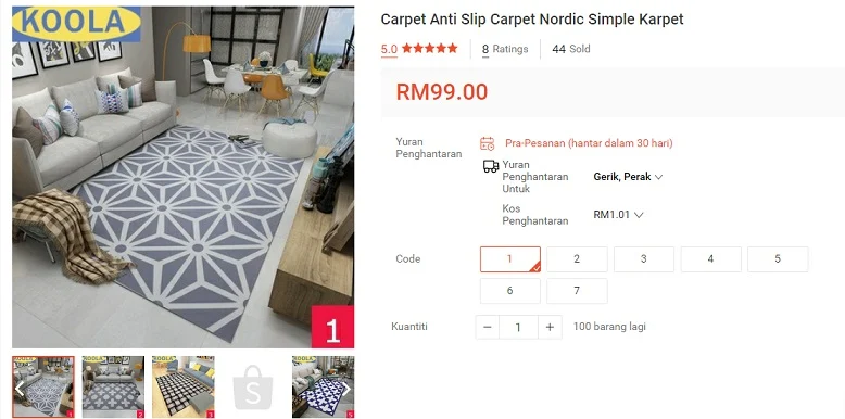 ruang tamu kecil tapi cantik karpet murah shopee