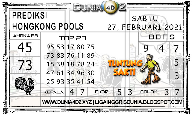 Prediksi Togel HONGKONG DUNIA4D2 27 FEBRUARI 2021