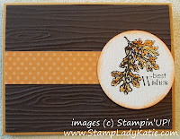 Card with Woodgrain embossing folder and Stampin'UP! Lovely as A Tree Stamp Set. - image right