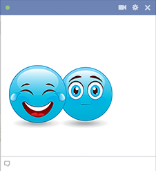 Two smileys one is laughing