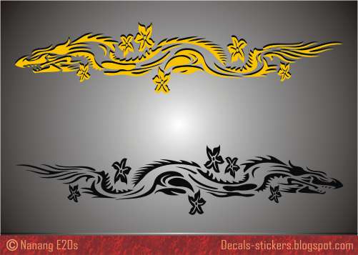 tribal designs for cars. Tribal Dragon Stickers