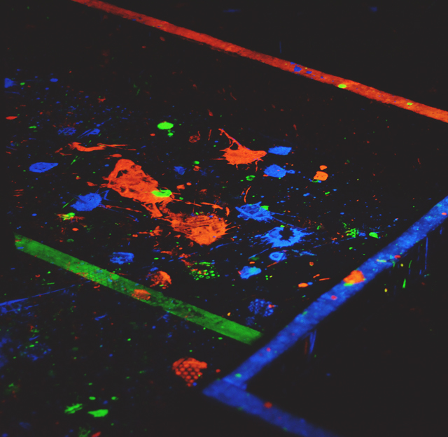 UV paint splatters