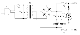 Power Supply Rangkaian Audio Amplifier 25 Watt Mosfet