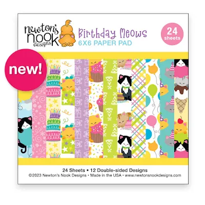Birthday Meows 6x6 Patterned Paper Pad by Newton's Nook Designs
