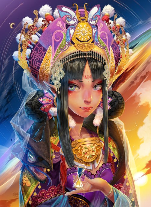 Han-Yuan, Yu (aka B.c.N.y.) deviantart ilustrações fantasia oriental estilo anime mangá terror sobrenatural mitologia asiática cores games