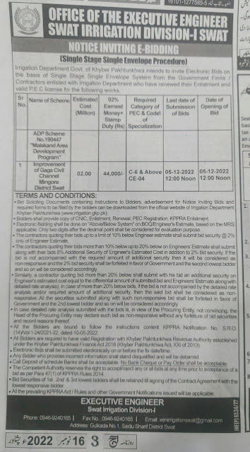 tenders in swat, irrigation swat tenders, irrigation department tenders,  swat tenders, tenders in kpk, tenders 2022, tenders near me, xen swat tenders, tenders all