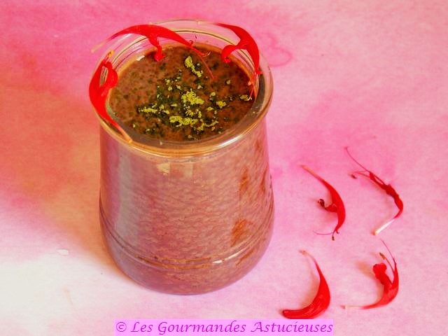 Pudding de chia choco-matcha-monarde (Vegan)