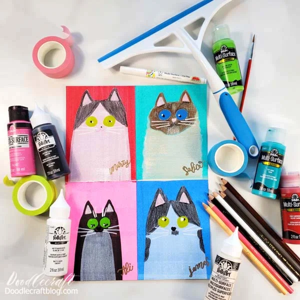 How to do Squeegee Art Cat Portraits!   Learn how to do simple squeegee art cat portraits!   Make a cool pop-art vibe art piece of your favorite little felines.