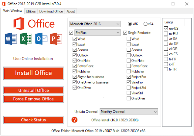 Microsoft Office 2019 Professional Plus v2007 Build 13029.20308 latest full version
