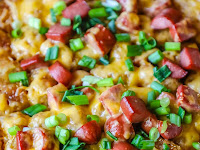 HOT TOTCHOS (HOT DOG TATER TOT NACHOS)