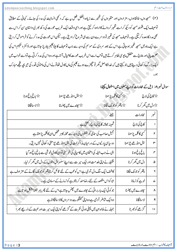 tauseef-ka-khawab-question-answers-urdu-10th