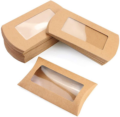 kraft pillow boxes with window
