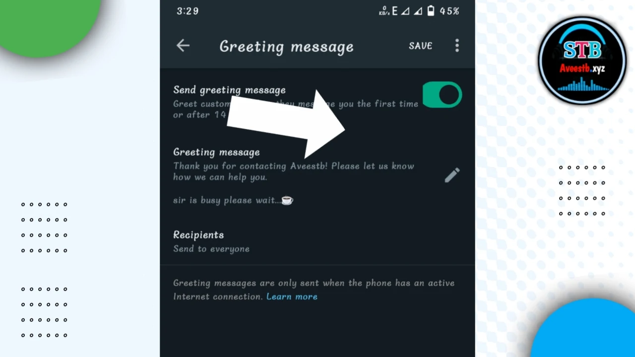 How to set up WhatsApp automatic greeting messages on