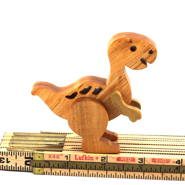 Handmade Wood Toy Baby Dinosaur