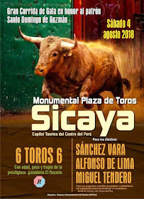 cartel toros toreros sicaya 2018 santo domingo guzman junin 