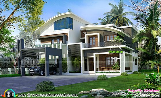 Luxurious curvy roof 6 bedroom home