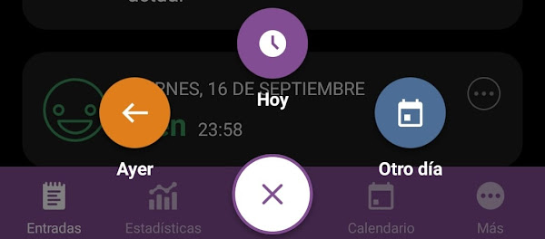 daylio pantalla nueva entrada