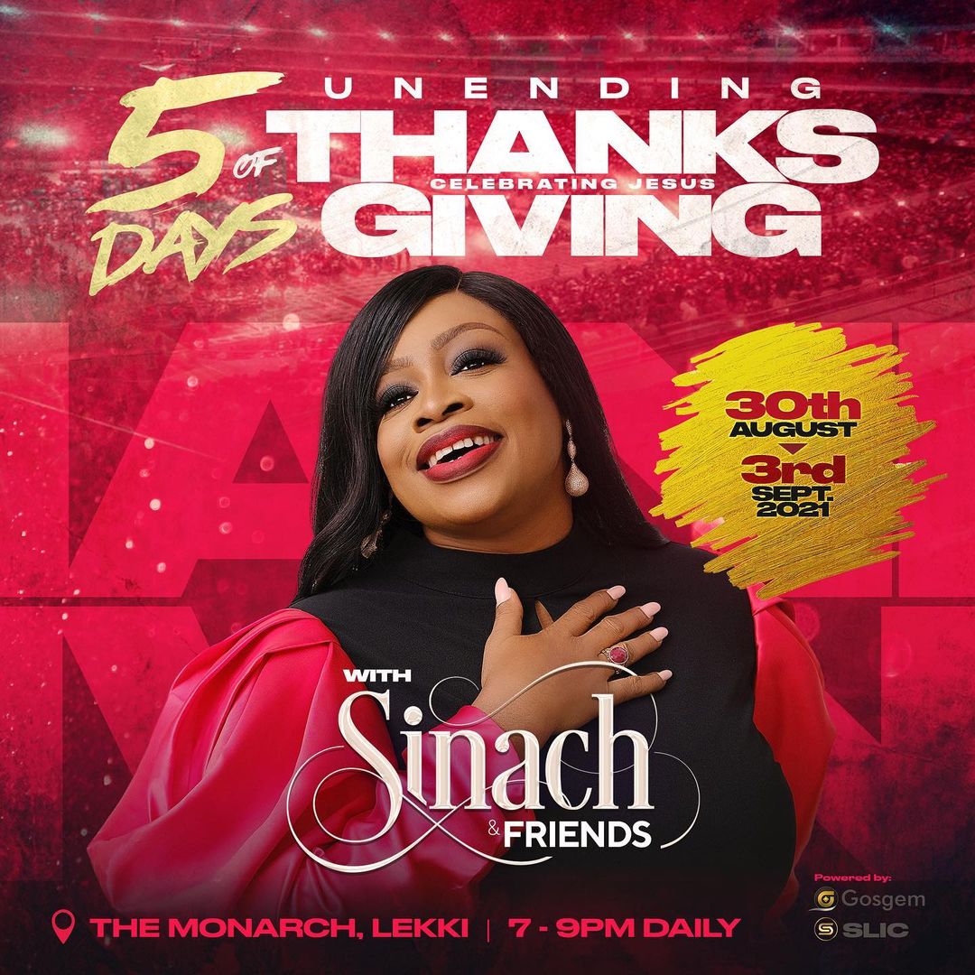 Sinach & Friends Braces For 5 Days Live Concert ‘Unending Thanksgiving’