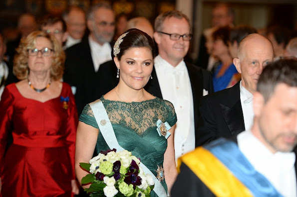 Crown Princess Victoria of Sweden attended the annual celebration of The Royal Swedish Academy of Letters, History and Antiquities at the The House of Nobility in Stockholm, 