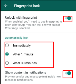 cara mengaktifkan fingerprint di whatsapp