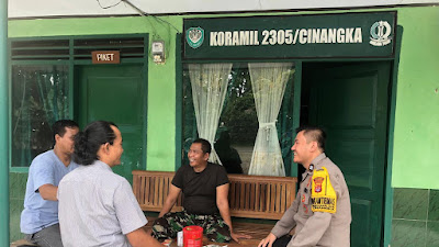 Jalin Komunikasi Aktif dengan Warga, Personel Polsek Cinangka Polres Cilegon Guyub TNI-Polri