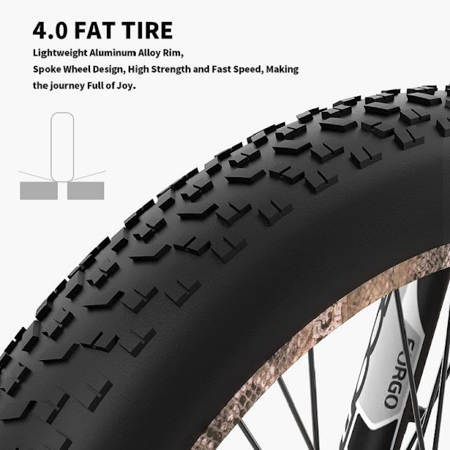 AOSTIRMOTOR Electric Fat Tire Mountain Bike Mountain-Bikes