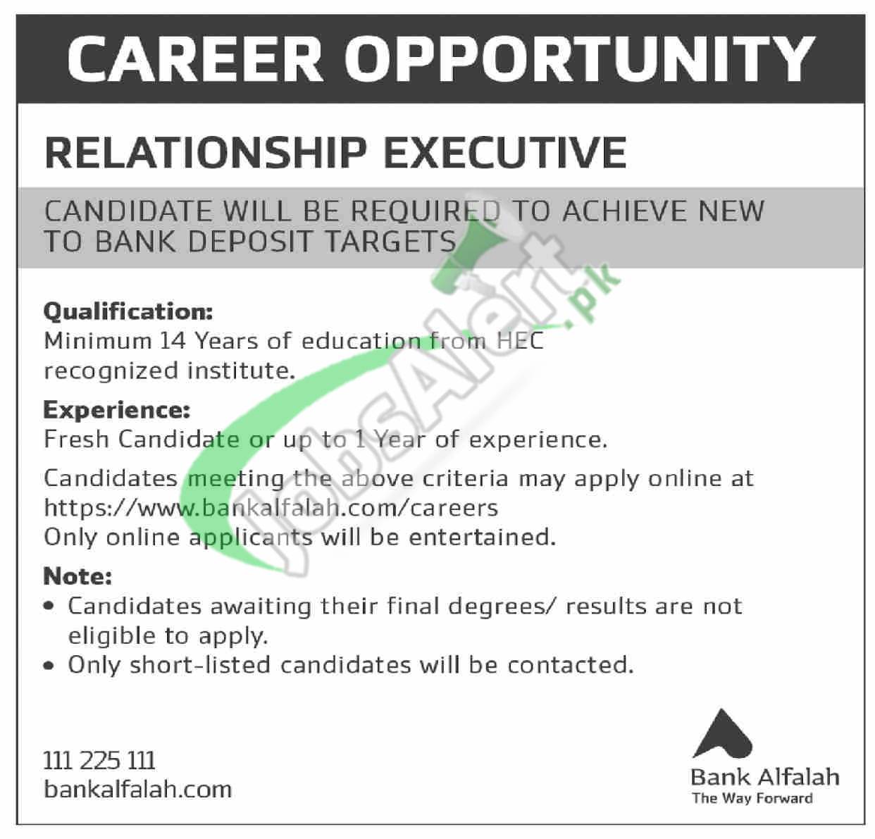 Bank Alfalah Jobs 2023 For Graduates Apply Online www.bankalfalah.com/careers