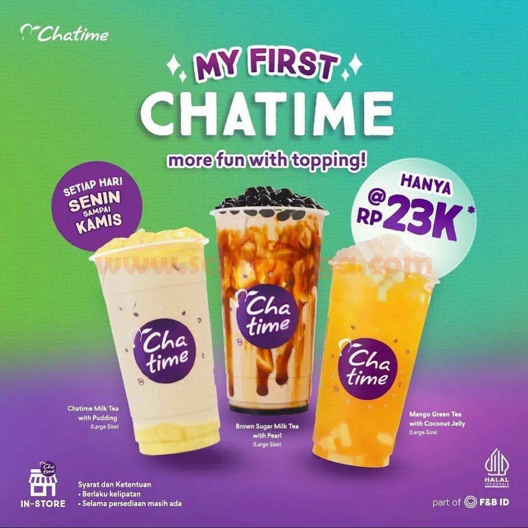 Chatime Promo Minuman + Topping Hanya Rp 23RB