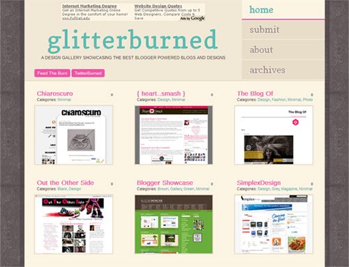 GlitterBurned Blogger Design Showcase