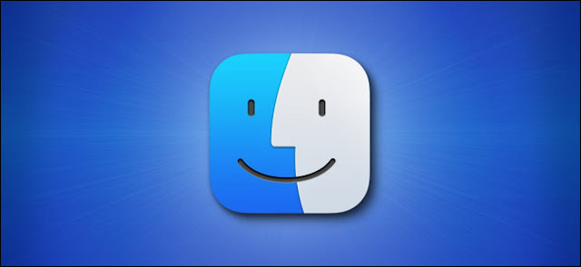 أيقونة Apple Mac Finder Big Sur على خلفية زرقاء