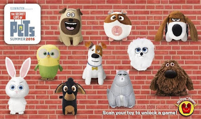 McDonalds Secret Life of Pets Toys 2016 USA Set of 10 Plush toys -  Mel, Gidget, Max, Pops, Snowball, Chloe, Buddy, Duke, Sweetpea and Norman