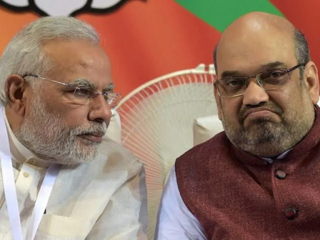 Modi Telling something to Amit Shah meme template