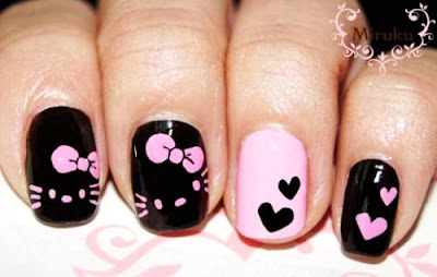 Hello kitty nail art designs