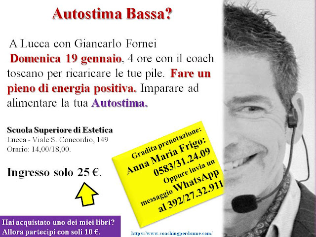 Autostima a lucca, seminario motivazionale con Giancarlo Fornei 19 gennaio 2020