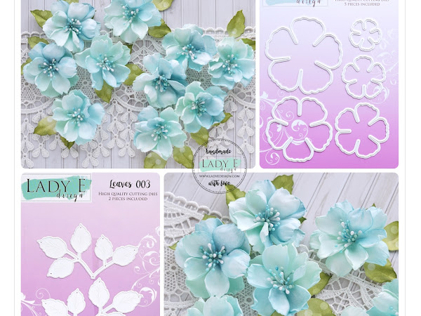 2 Layered Blue & Mint Foamiran Flowers