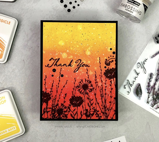 #heroarts, Hero Arts, #simonsaysstamp, Simon Says Stamp, #STAMPtember, #cardbomb, #mariawillis, #stamp, #ink, #paper, #papercraft, #cardmaker, #handmade, #handmadecards, art, ink blending, color, silhouette, 