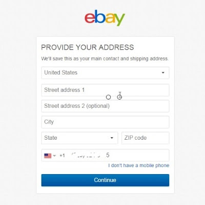 agregar dirección de envió a ebay