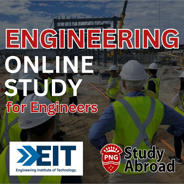 I am very excited to announce that Papua New Guinea Study Abroad is now partnered with Engineering Institute of Technology (EIT) and helping Engineers to upgrade their skills and qualifications ONLINE! If you are a busy engineer but wanting to gain an Australian standard qualification while you are working, this is a great opportunity for you. EIT offers many professional certificates to engineers to top up the skills required for your current role, and all the courses are available online so you do not need to deal with hustle of taking a time off from work, organise visa and move to Australia. PNG Study Abroad can help you to find the relevant course for you and arrange enrolment. Please visit our website for more information and any enquiry! https://lnkd.in/gtzGUp3i hashtag#PNGStudyAbroad hashtag#StudyAustralia hashtag#OnlineStudy hashtag#EducationAgent hashtag#PapuaNewGuinea hashtag#Engineering hashtag#Engineers