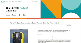 Screenshot of Alpha V1's page for Arduino Challenge 2019