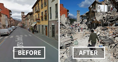 efectele unui cutremur recent din Italia - imagine preluată de pe google images via www.boredpanda.com