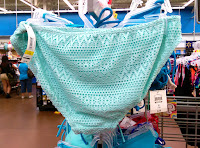 cute cheap! crochet bikini triangle string aqua bottoms eyelet pattern aqua blue teal