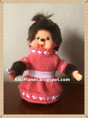 kiki monchhichi tricot vêtement poupée robe handmade, fait main, knitting