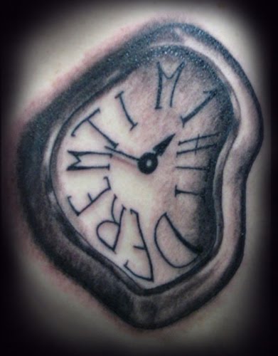 Salvador Dali Clock Tattoo