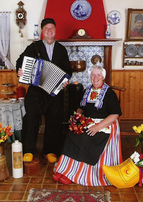 Photo in traditional Dutch clothing in Volendam Netherlands