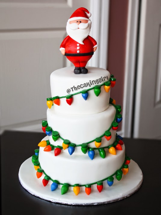 TheCakingGirl: Fondant Christmas Light Cake Tutorial!