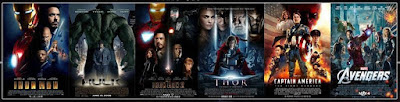 Phase 1 Marvel movies Iron Man, Thor, Avengers, Captain America