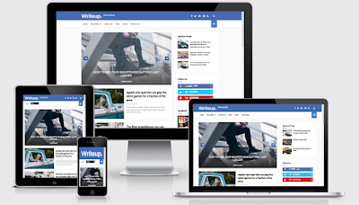 WriteUp News Blogger Template Magazine Responsive Free - Instan Blogging