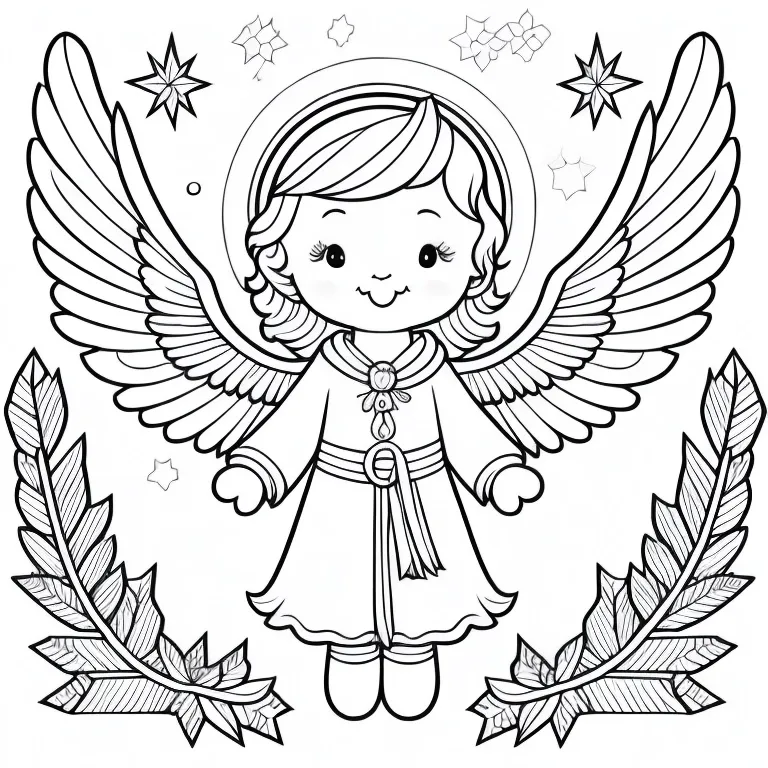 Printable Christmas Angel Coloring Pages for Kids