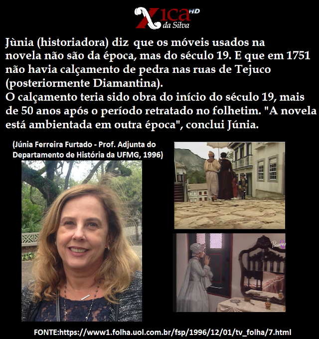 Júnia Furtado critica a ambientação da novela Xica da Silva em 1996