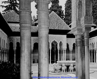 Patio de los Leones. Court of the Lions. Alhambra. Granada. Spain.